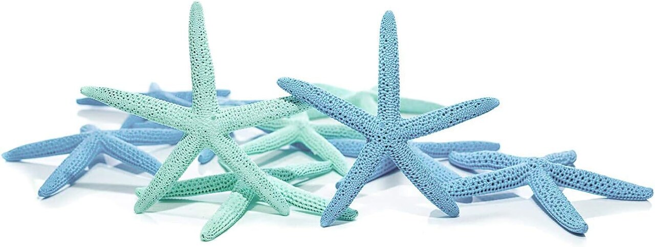 Starfish Decor 10 Pack Green & Blue Assorted Star Fish 4-6 Inch Starfish for Crafts Blue Green Starfish Wall Décor Beach Wedding Starfish Beach Starfish Décor
